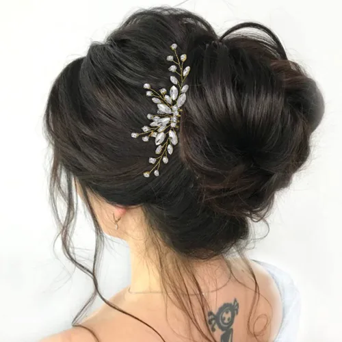 Miniatura 11 de Unicra Bride Silver - Peine para el cabello de boda con cristales brillantes, accesorio para el cabello con diamantes de imitación para mujeres