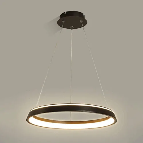 Dormitorio creativo anillo colgante luz decorativa lámpara de suspensión de metal con pantalla acrílica moderna 3000K color cálido lámpara colgante