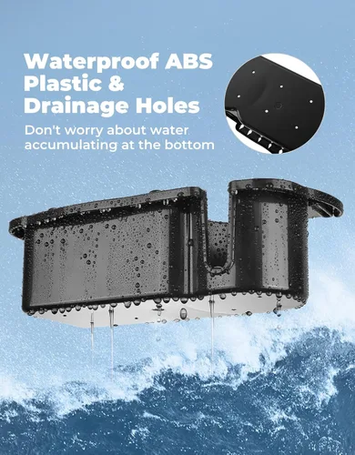 Miniatura 3 de KEMIMOTO Portavasos de asiento de barco para Marine B100 B200, organizador de plástico ABS para barco con drenaje y agujeros de instalación Negro