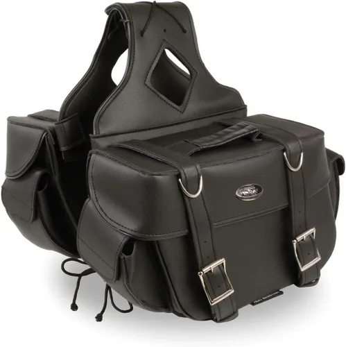 Miniatura 8 de Milwaukee Leather SH57403ZB Negro Medio Zip-Off PVC Tiro Sobre Dos Correa Sillín Bolsa
