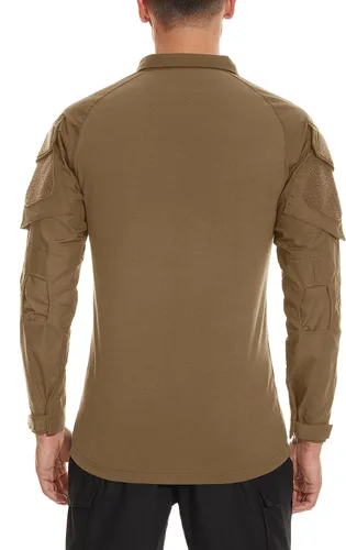Miniatura 40 de TACVASEN Camisa táctica de manga larga para hombre, con cremallera de 1/4, con bolsillos, para paintball, militar, Airsoft, transpirable