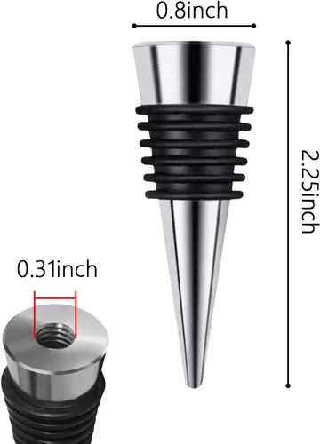 Miniatura 4 de Tapones de acero inoxidable para botellas de vino y bebidas, diseño de bola, corchos, almacenamiento cónico, manualidades, arte (5)