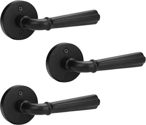 Miniatura 31 de Orger Paquete de 1 manija de puerta de paso de níquel cepillado, manija de puerta de armario sin llave, juego de manijas interiores sin bloqueo