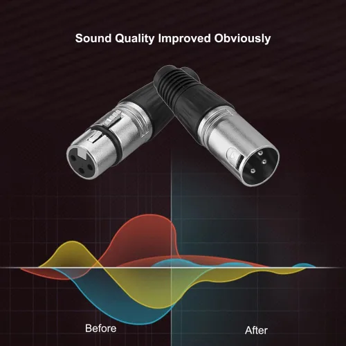 Miniatura 6 de 2 machos + 2 hembras 3 pines XLR tipo soldadura micrófono línea conector conector micrófono audio socket (paquete de 4)