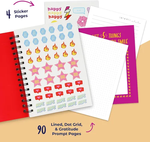 Miniatura 4 de DOODLE HOG Diario de gratitud para niños, adolescentes, diario de 100 páginas con indicaciones de escritura. Diario de afirmación incluye
