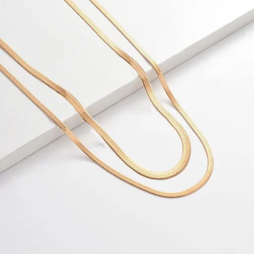 Miniatura 3 de YANODA Collar de espiga para mujer, collares de oro de 14 quilates para mujer, delicado collar de oro en capas para mujer, collar de cadena