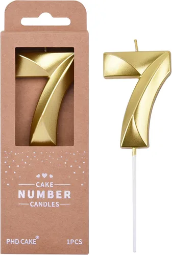Miniatura 25 de PHD CAKE Velas de cumpleaños de 2 números de 7 cm de oro con diamantes, velas de número dorado, velas de número para pastel, celebración de fiesta
