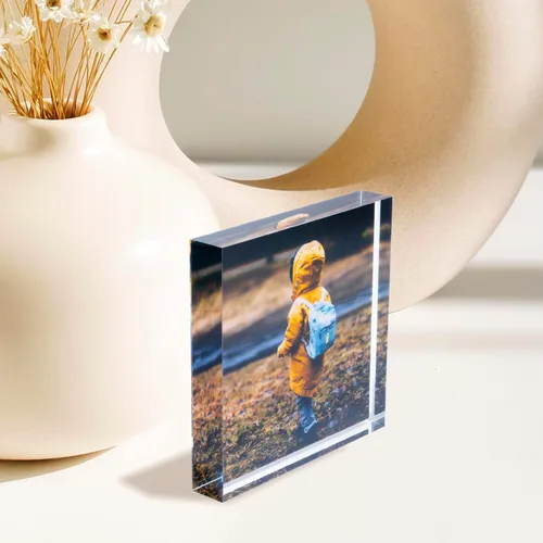 Miniatura 6 de Bloque de fotos acrílico, regalos de fotos personalizados, 3.5 x 3.5 pulgadas 0.6 pulgadas de grosor Impresión acrílica personalizada
