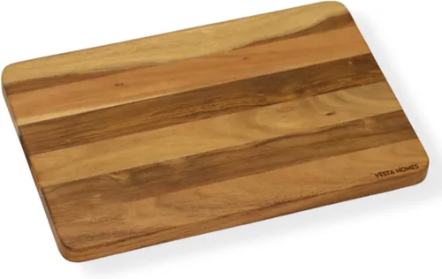 Miniatura 10 de Vesta Homes Tabla de cortar redonda de madera grande, tabla de cortar/servir, embutidos y tabla de queso para cocina, madera de acacia natural, 15 x
