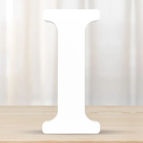 Miniatura 13 de Letras de madera blancas 3D de 6 pulgadas, letra de pared del alfabeto de madera para decoración de pared, manualidades de madera, letras de pie
