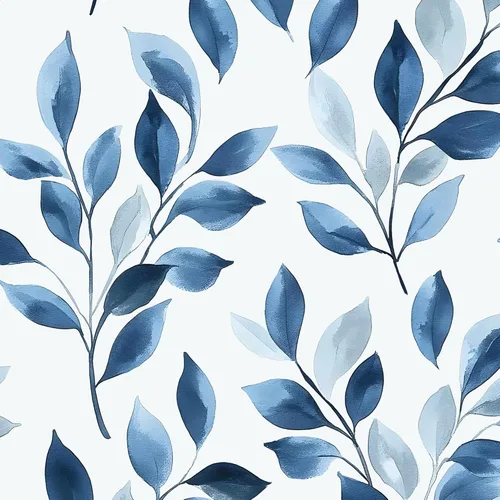 Miniatura 19 de Papel Tapiz Despegable de Hojas Azules Boho, Diseño de Hojas Azules Moderno Vinilo Autoadhesivo Papel de Contacto Casual Estilo Granja para Cajón