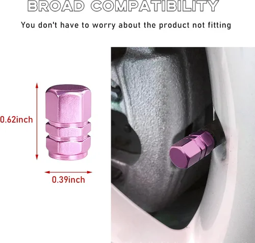 Miniatura 2 de Kewucn 16 piezas de tapas de vástago de válvula de neumático para coche, cubiertas de aire de aluminio con anillo de goma, cubiertas herméticas
