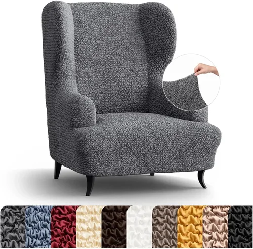 Miniatura 16 de PAULATO BY GA.I.CO. Funda elástica para silla con respaldo de ala, 1 pieza, funda de sillón bielástica con respaldo de ala, protector de muebles