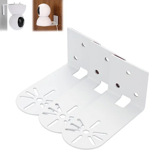 Miniatura 8 de Sumnacon Estante de pared para cámara, 3 piezas, estante de pared pequeño de metal con adhesivo, estante flotante pequeño universal para cámaras