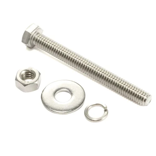 Miniatura 15 de Tornillos de cabeza hexagonal de 1/4-20 x 1/2 pulgadas con tuercas hexagonales y arandelas gruesas planas y de bloqueo, totalmente roscados, acero