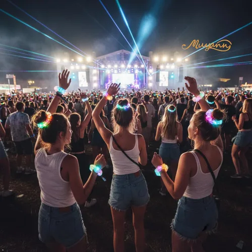 Miniatura 9 de 4 bandas elásticas para el cabello con luz LED, color verde del día de San Patricio, para mujeres y niñas, suministros de fiesta que brillan