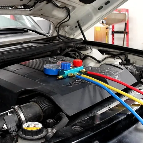 Miniatura 4 de AC R1234yf - Juego de herramientas de recarga de refrigerante de 3 vías para aire acondicionado de coche 1234yf, con mangueras caja de acoplamiento