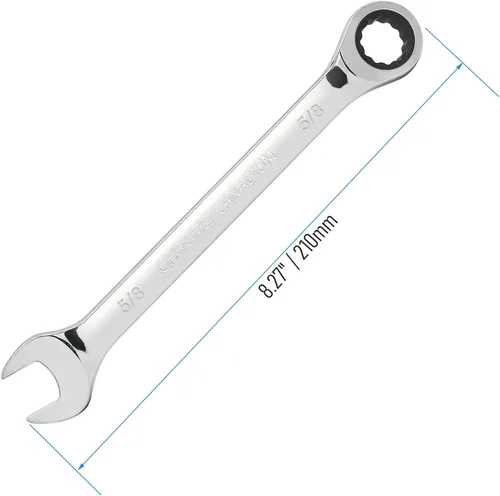 Miniatura 2 de Llave combinada de trinquete de 5/8 pulgadas SAE 72 dientes, caja de trinquete de 12 puntos, herramientas de llave de extremo abierto y extremo