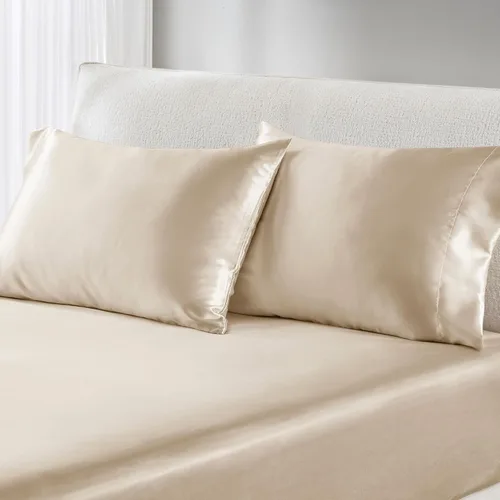 Miniatura 33 de Madison Park Essentials Juego de 2 fundas de almohada de satén para cabello y piel, lujosamente suave, sedosa con brillo natural, fresca al tacto