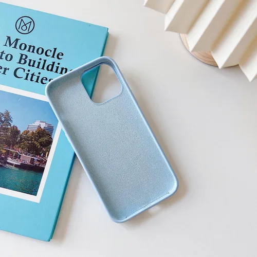 Miniatura 8 de Funda compatible con iPhone 13 Pro Max de silicona para mujeres y niñas, diseño de corazón azul, delgada, con forro de microfibra suave