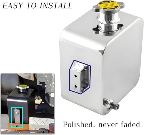 Miniatura 5 de RYANSTAR Universal 2.5L Depósito de agua refrigerante universal de expansión y desbordamiento, kit completo de cabezal de aluminio de aleación