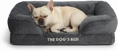 Miniatura 11 de The Dog's Bed - Cama para perros de espuma con soporte para perros XXL, Oxford gris, cama para perro lavable con forro impermeable extraíble, base