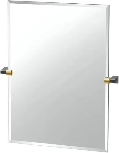 Miniatura 17 de Gatco 5679SM - Espejo rectangular sin marco, 24 pulgadas, latón cepillado negro mate combinado