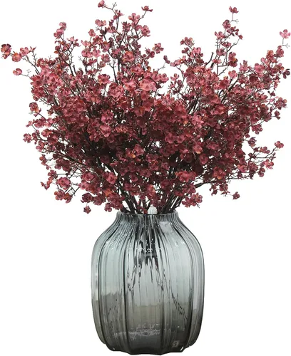 Miniatura 45 de JAKY-Global Flores Artificiales de Tela Aliento de Bebé 12 Ramos Plantas de Seda Falsas Europeas Decoración de Boda Fiesta Ramos de Tacto Real DIY