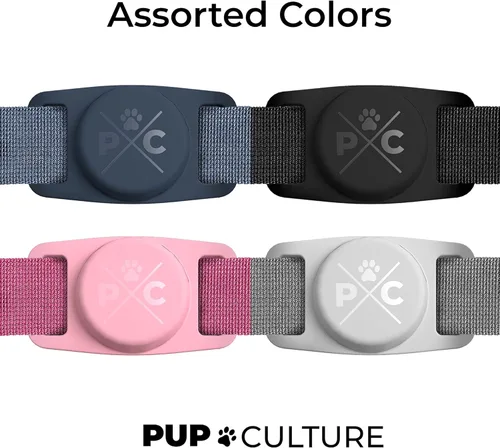 Miniatura 7 de Pup Culture Soporte de AirTag para collar de perro, para rastreador de perros GPS, para Apple iPhone, para perros y gatos Naranja