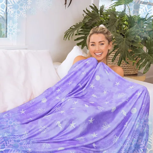 Miniatura 17 de Manta refrescante de Ailemei Direct con efecto frío de doble cara, ligera, transpirable, temática costera de verano, para cama, transfiere el calor
