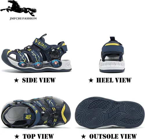 Miniatura 7 de JMFCHI FASHION Sandalias deportivas para niños, sandalias deportivas para exteriores, senderismo, atléticas, sandalias de playa con punta cerrada