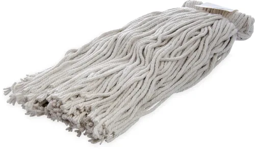 SPARTA Flo-Pac - Cabezal de trapeador con punta cortada, tapa roscada con banda blanca para limpieza organizada, 18 pulgadas, color blanco