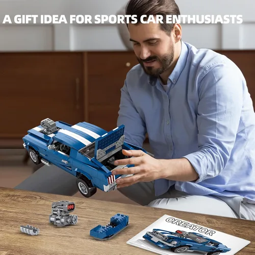 Miniatura 6 de Creater Expert GT 1976 - Juguetes de bloques de construcción, compatibles con Lego Car para adultos, modelo avanzado de coche de coleccionista