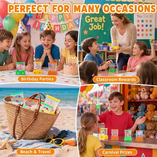 Miniatura 6 de Zhanmai Juego de agua de mano, 16 unidades, mesas de agua para lanzar anillos de agua para playa, juguete de fiesta, entretenimiento divertido, sin