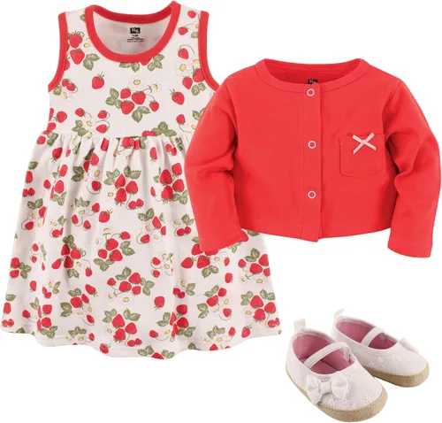 Miniatura 2 de Hudson Baby - Conjunto de vestido de algodón para bebé, chaqueta y zapatos