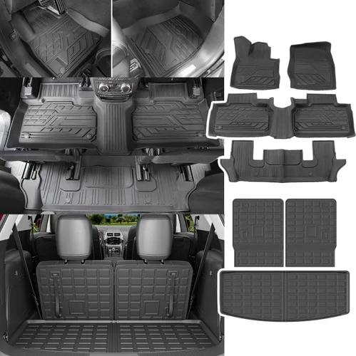 Miniatura 48 de powoq Tapete de suelo compatible con Honda Pilot 2016-2022 con alfombrilla de respaldo, forro de carga de repuesto para accesorios Honda Pilot