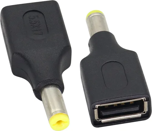 Miniatura 9 de Paquete de 2 adaptadores de corriente CC de 2.5 × 0.028 in a USB CC USB 2.0 A hembra a CC 2.5 × 0.028 in macho 5 V CC conector de barril de carga