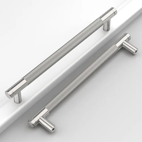 Miniatura 29 de Paquete de 10 tiradores de gabinete de cocina color oro cepillado de 5 pulgadas (128mm), manijas estriadas para cajones, accesorios para armarios