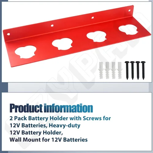 Miniatura 7 de Paquete de 2 soportes de batería para Milwa..... Herramienta de 12 V, soporte de pared para Milwa..... Almacenamiento de baterías de 12 V