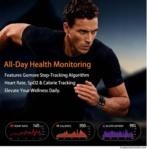 Miniatura 4 de Reloj inteligente para hombre, AMOLED de 1.43 pulgadas, GPS integrado, color negro Answer/Make Calls, Heart Rate Monitor, Sleep Monitor, SpO2