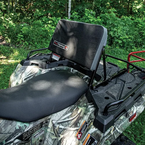 Miniatura 3 de YUTRAX Respaldo universal para montaje en ATV, marco de asiento de acero resistente, posiciones ajustables del respaldo del asiento, cojín de 2