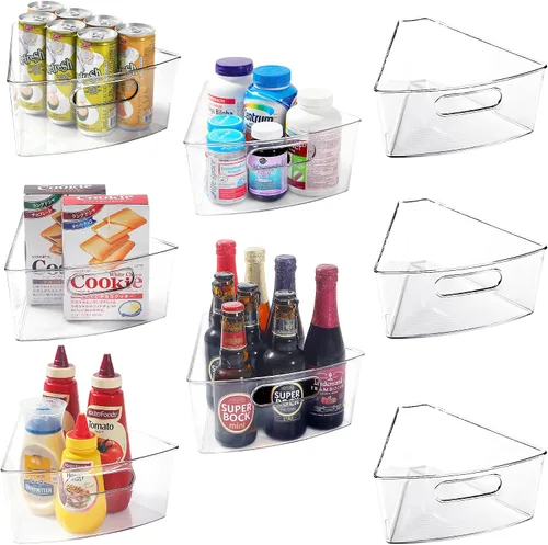 Leeden Lazy Susan Organizador para esquina Lazy Susan de 32 pulgadas de diámetro, contenedores de almacenamiento de plástico para gabinete de cocina
