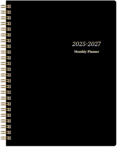 Agenda mensual 2025-2027, julio 2025 a junio 2027, calendario mensual de 2 años 2025-2027, 7.5" x 10", calendario de 24 meses con objetivos y lista