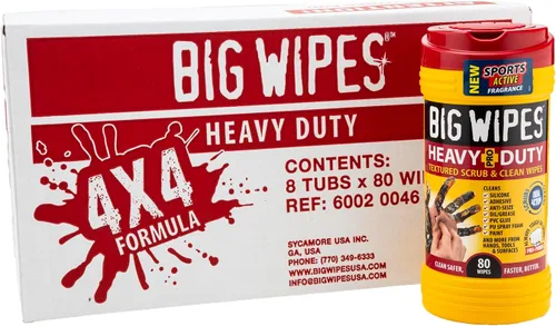 Miniatura 12 de BIG WIPES Recipiente multisuperficie resistente, paños de limpieza súper absorbentes para manos, superficies y herramientas, recipiente de 80