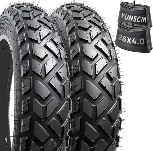 26x4 Fat E-Bike Tires-Heavy Duty, High-Performance 26 x 4.0/102-559 and Bike Tubes Compatible with 26x4.0 Electric Bike, MTB, Mountain, All-Terrain