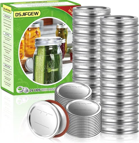 Miniatura 11 de 36 Pack Mason Jar Lids for Wide and Regular Mouth Jars, with Date Reminder Vacuum Seal Lids for Electric Mason Jar Vacuum Sealers
