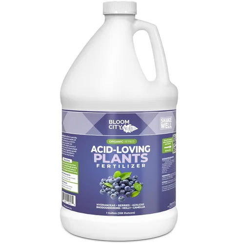 Bloom City Fertilizante para plantas amantes de los ácidos, fórmula líquida de acidificantes y nutrientes para arándanos, hortensias y otras plantas