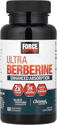 Miniatura 7 de Force Factor Ultra Berberina Absorción Mejorada, con Canela de Ceilán, Dihidroberberina y Cromo, Absorción 5X, 2X Más Duradera, Promueve la Masa