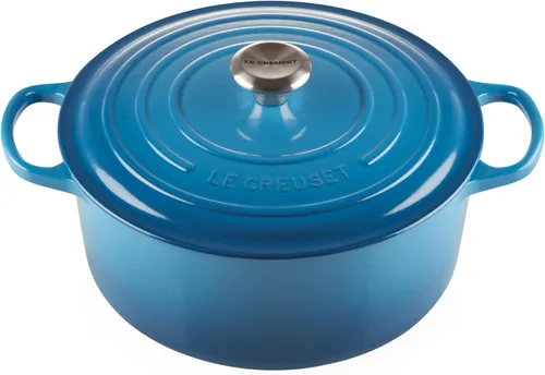 Miniatura 54 de Le Creuset Horno holandés redondo de hierro fundido esmaltado, 4.5 cuartos de galón, Marsella Marseille