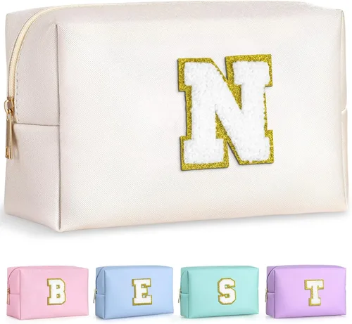 Miniatura 105 de TOPEAST - Bolso de maquillaje para mujer, G Blanco nacarado-rosa